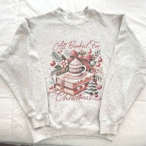 Christmas Sweatshirt “All Booked For Christmas”. Size XL. NWOT